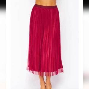 Valentines Day Tulle Double layered Pleated velvet Skirt sz Small